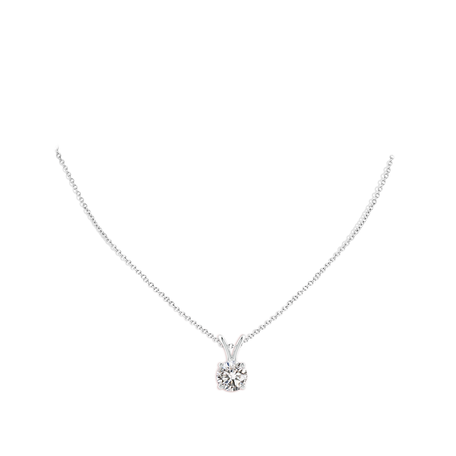 8.1mm IJI1I2 Round Diamond Solitaire V-Bale Pendant in P950 Platinum pen