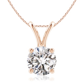 8.1mm IJI1I2 Round Diamond Solitaire V-Bale Pendant in Rose Gold
