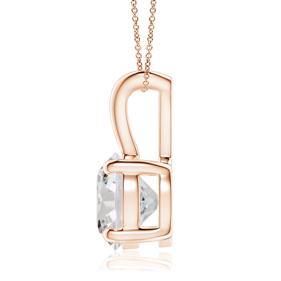 8.1mm IJI1I2 Round Diamond Solitaire V-Bale Pendant in Rose Gold side 199