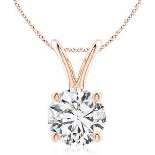 9.4mm HSI2 Round Diamond Solitaire V-Bale Pendant in Rose Gold