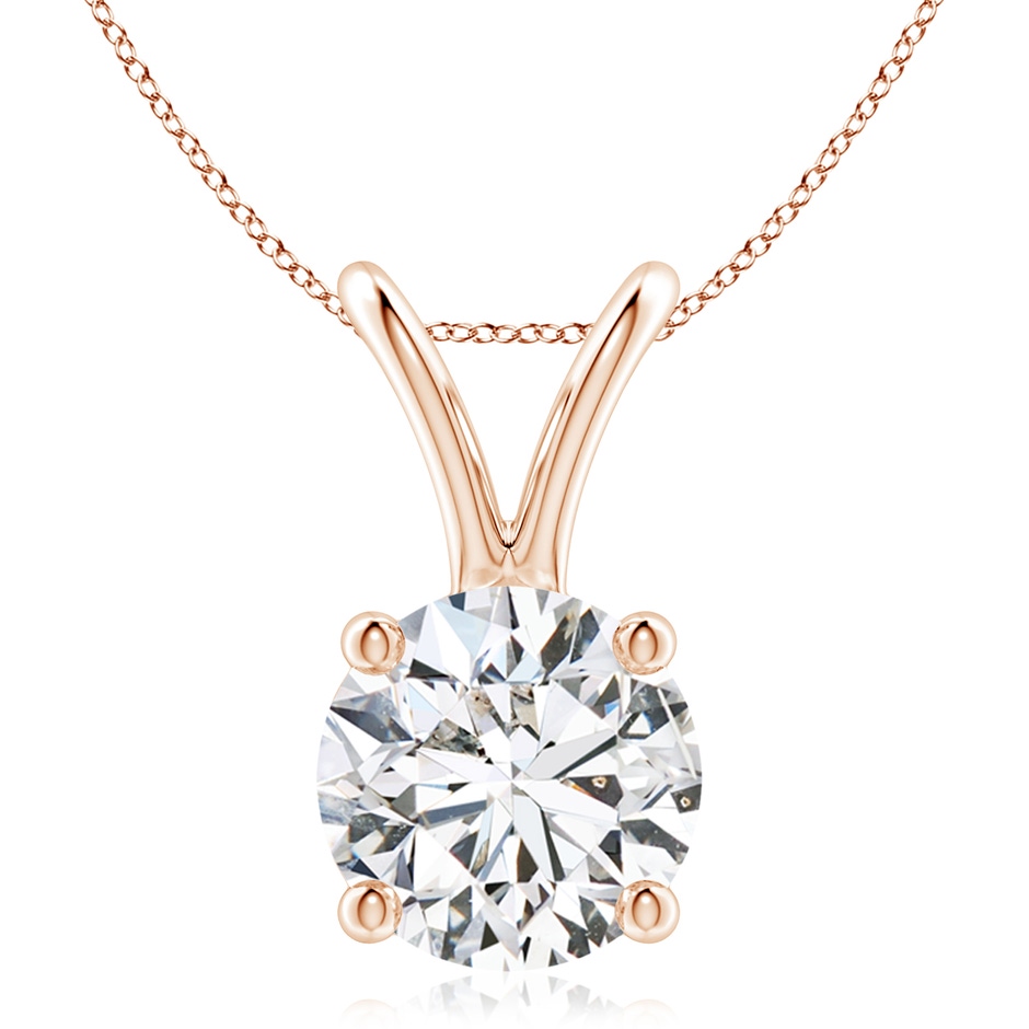 9.4mm HSI2 Round Diamond Solitaire V-Bale Pendant in Rose Gold 