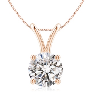 9.4mm IJI1I2 Round Diamond Solitaire V-Bale Pendant in 10K Rose Gold