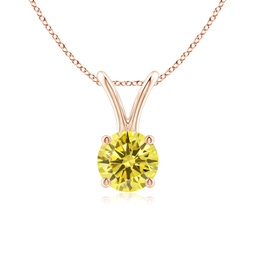 Solitaire Rose Gold Yellow Diamond Necklaces & Pendants