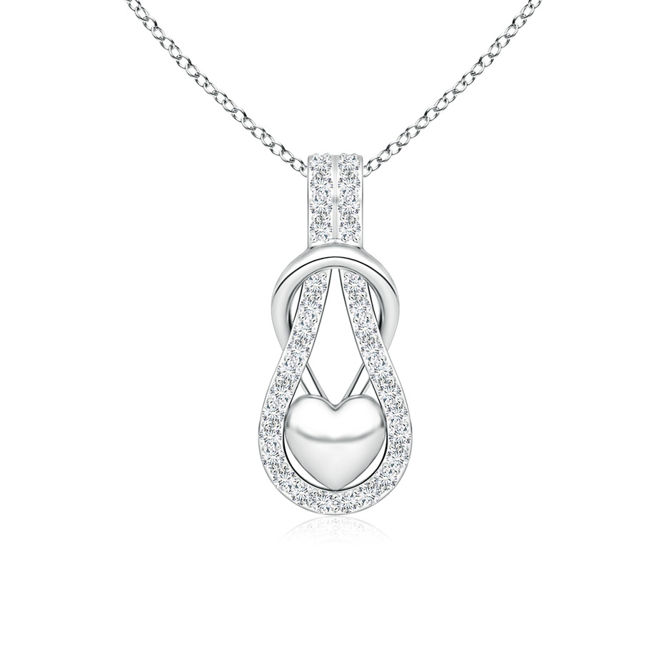 1.3mm GVS2 Diamond Infinity Knot Pendant with Puffed Heart in P950 Platinum 