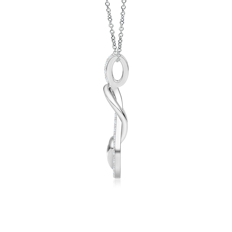 1.3mm GVS2 Diamond Infinity Knot Pendant with Puffed Heart in P950 Platinum side 199