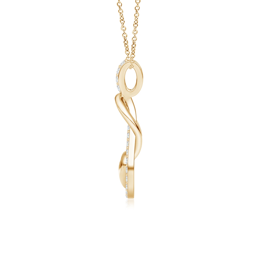 1.3mm GVS2 Diamond Infinity Knot Pendant with Puffed Heart in Yellow Gold - side 199