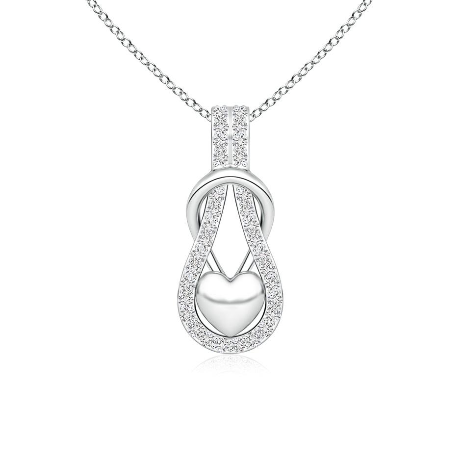 1.3mm HSI2 Diamond Infinity Knot Pendant with Puffed Heart in P950 Platinum 