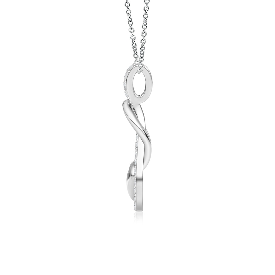 1.3mm HSI2 Diamond Infinity Knot Pendant with Puffed Heart in P950 Platinum side 199