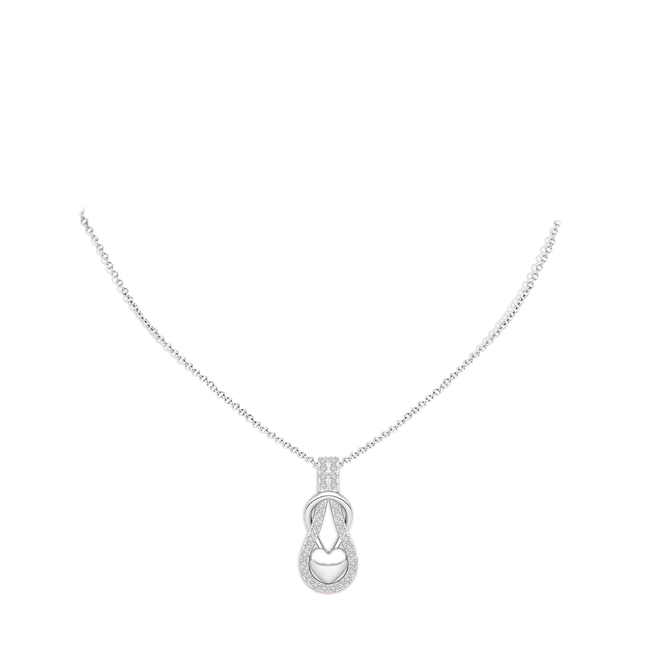 1.3mm HSI2 Diamond Infinity Knot Pendant with Puffed Heart in P950 Platinum pen