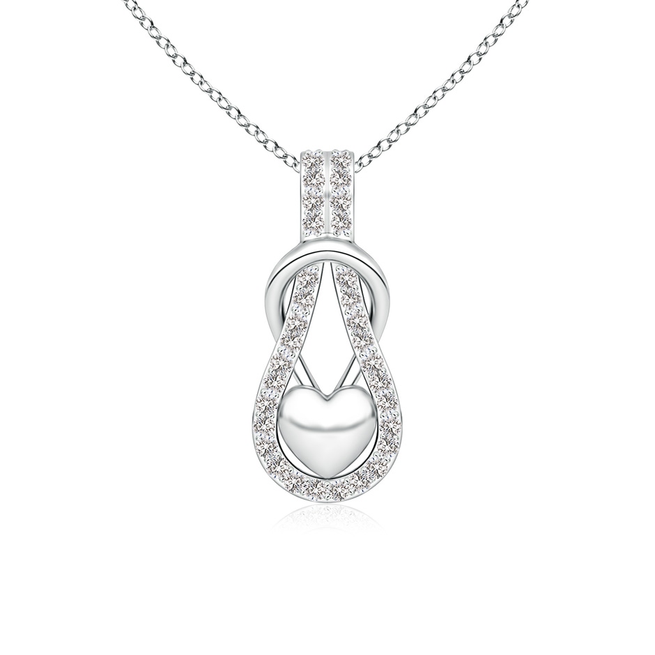 1.3mm IJI1I2 Diamond Infinity Knot Pendant with Puffed Heart in P950 Platinum 