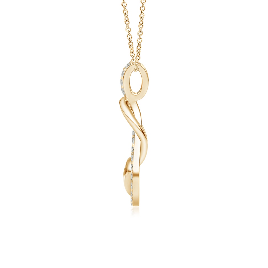 1.3mm KI3 Diamond Infinity Knot Pendant with Puffed Heart in Yellow Gold side 199