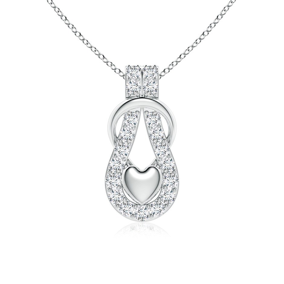 2.3mm GVS2 Diamond Infinity Knot Pendant with Puffed Heart in White Gold 