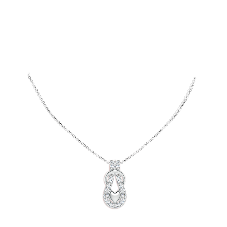 2.3mm GVS2 Diamond Infinity Knot Pendant with Puffed Heart in White Gold pen
