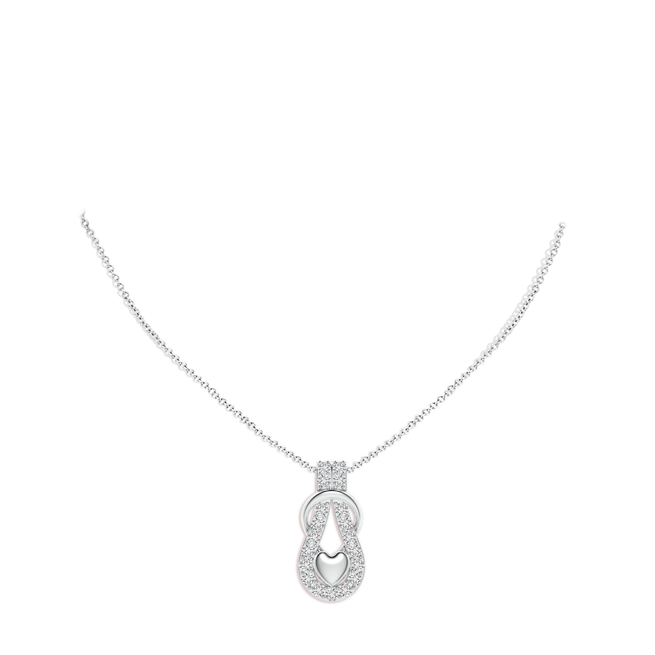 2.3mm HSI2 Diamond Infinity Knot Pendant with Puffed Heart in White Gold pen