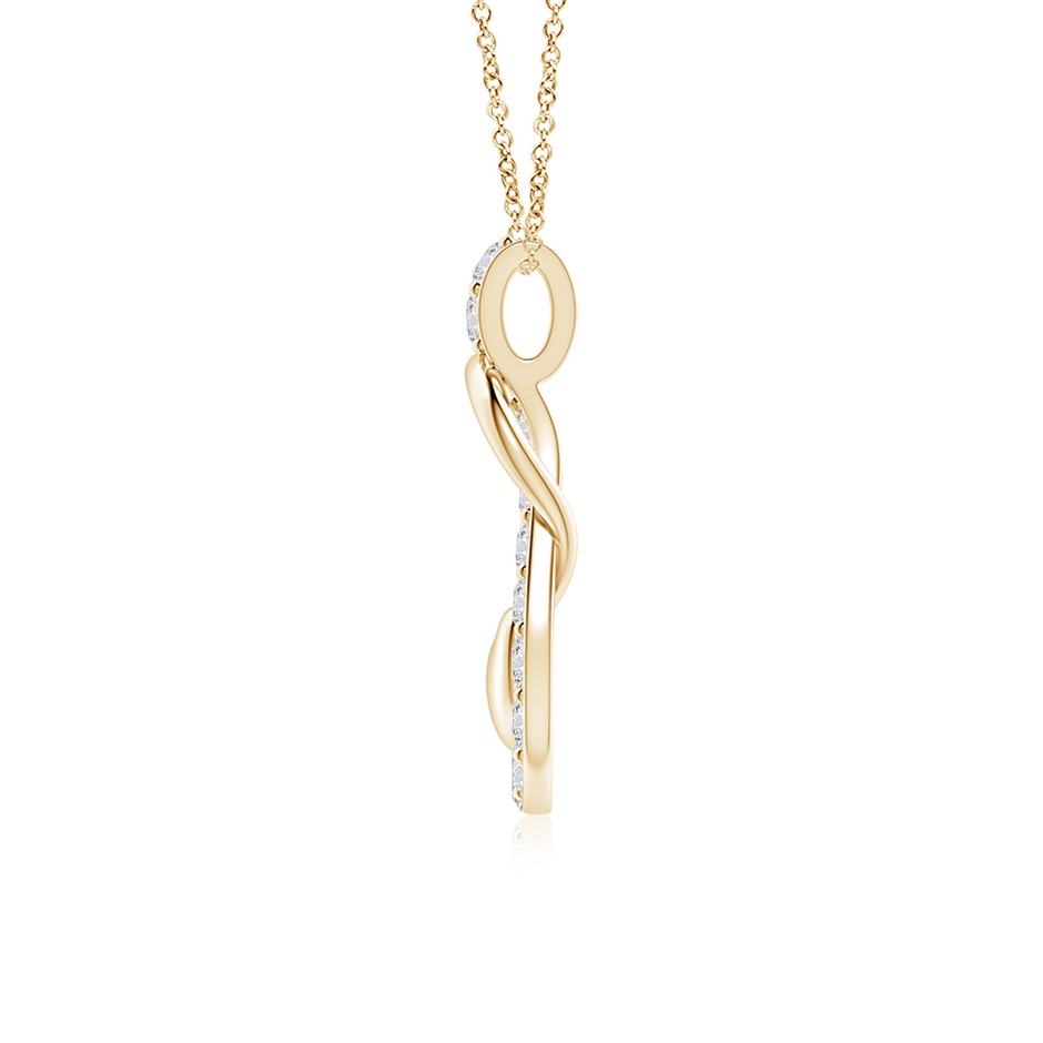 2.3mm HSI2 Diamond Infinity Knot Pendant with Puffed Heart in Yellow Gold side 199