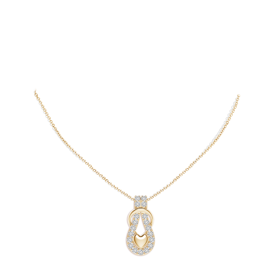 2.3mm HSI2 Diamond Infinity Knot Pendant with Puffed Heart in Yellow Gold pen
