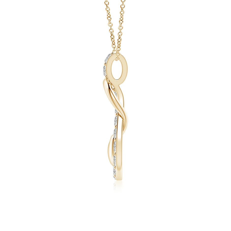 2.3mm KI3 Diamond Infinity Knot Pendant with Puffed Heart in Yellow Gold side 199