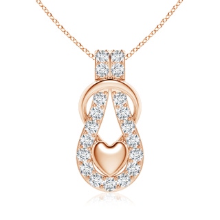 3.5mm GVS2 Diamond Infinity Knot Pendant with Puffed Heart in 10K Rose Gold