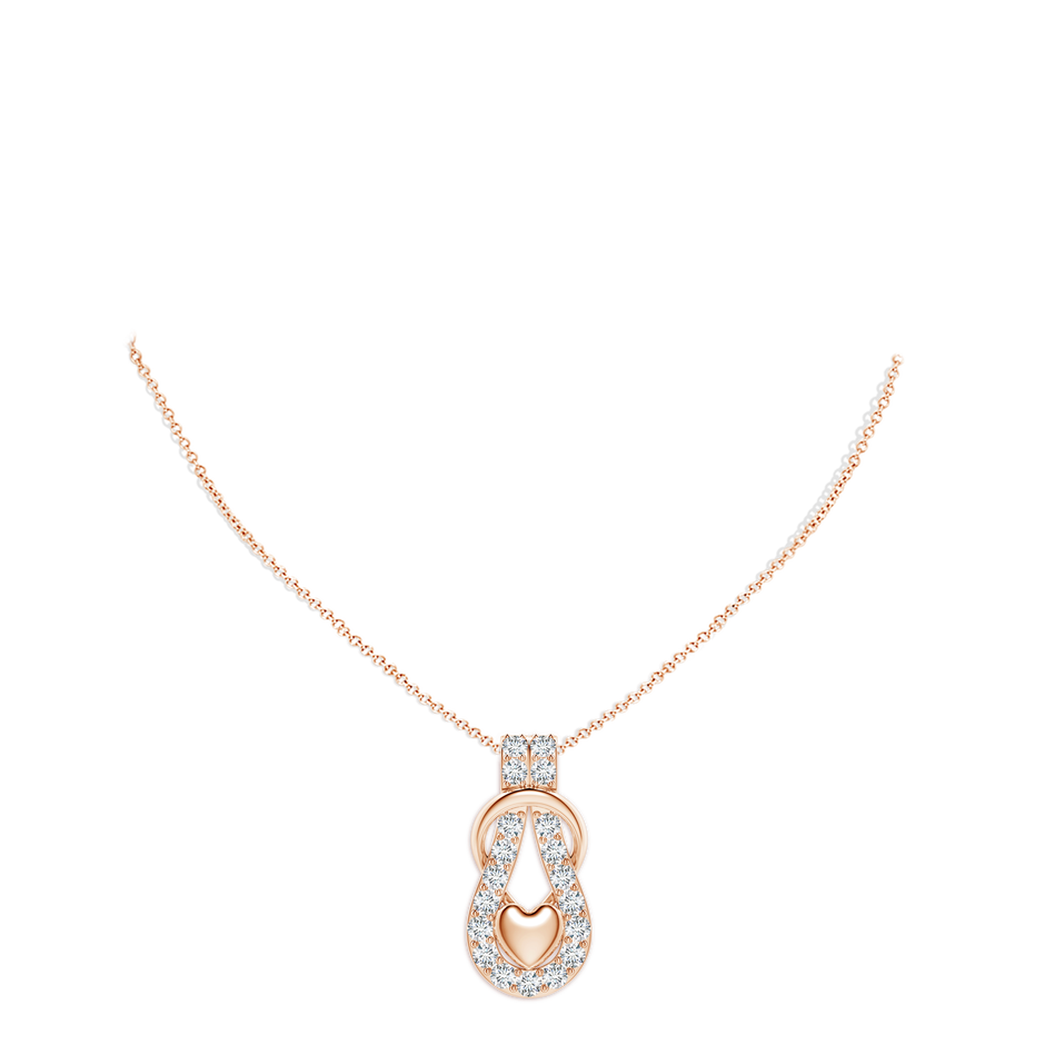 3.5mm GVS2 Diamond Infinity Knot Pendant with Puffed Heart in 18K Rose Gold pen
