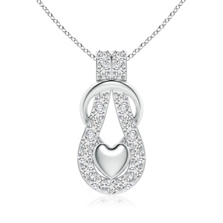 3.5mm HSI2 Diamond Infinity Knot Pendant with Puffed Heart in P950 Platinum