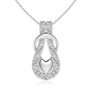 3.5mm IJI1I2 Diamond Infinity Knot Pendant with Puffed Heart in P950 Platinum