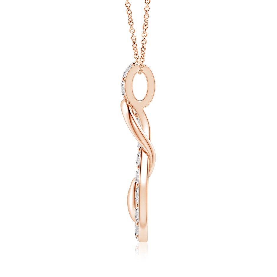 3.5mm IJI1I2 Diamond Infinity Knot Pendant with Puffed Heart in Rose Gold side 199