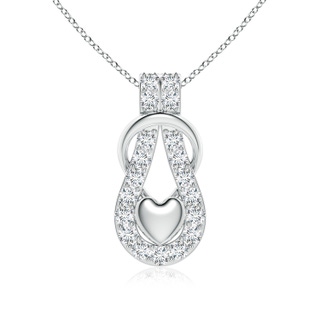 3mm GVS2 Diamond Infinity Knot Pendant with Puffed Heart in P950 Platinum