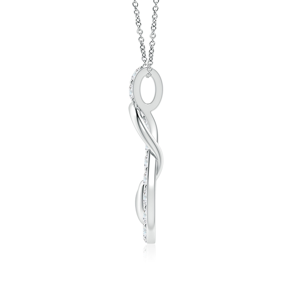 3mm GVS2 Diamond Infinity Knot Pendant with Puffed Heart in P950 Platinum Side 199