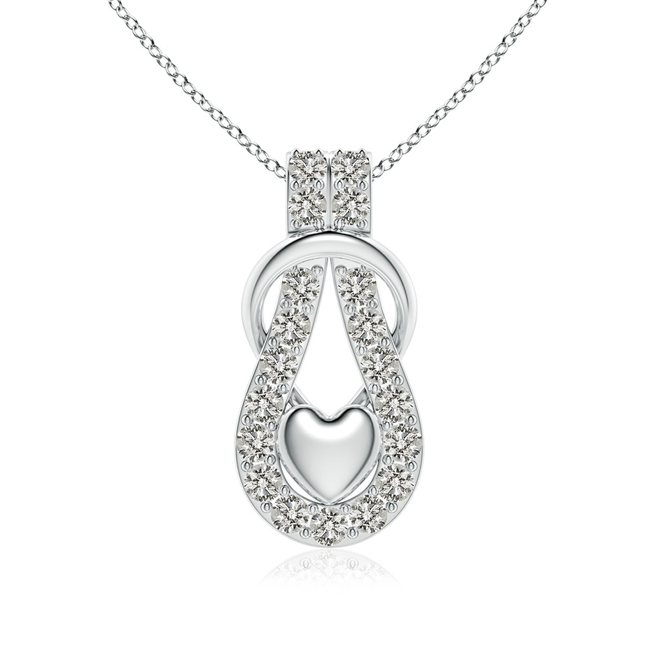 3mm KI3 Diamond Infinity Knot Pendant with Puffed Heart in P950 Platinum 