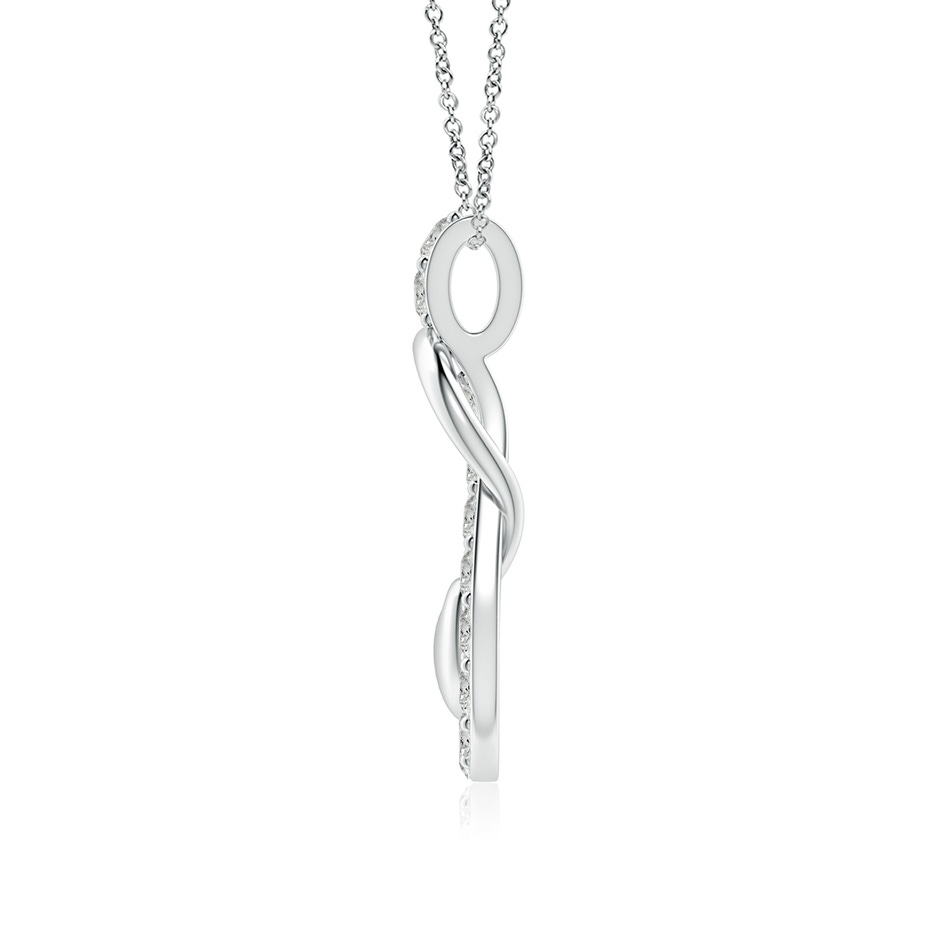 3mm KI3 Diamond Infinity Knot Pendant with Puffed Heart in P950 Platinum side 199