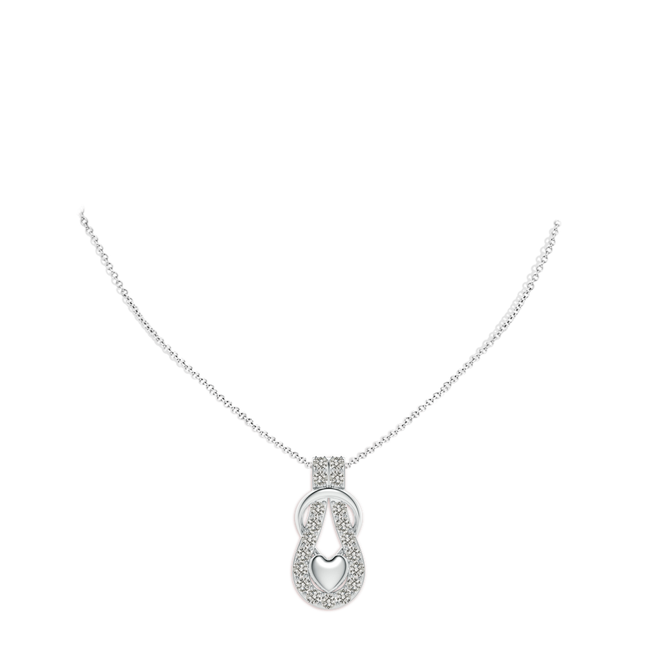 3mm KI3 Diamond Infinity Knot Pendant with Puffed Heart in P950 Platinum pen