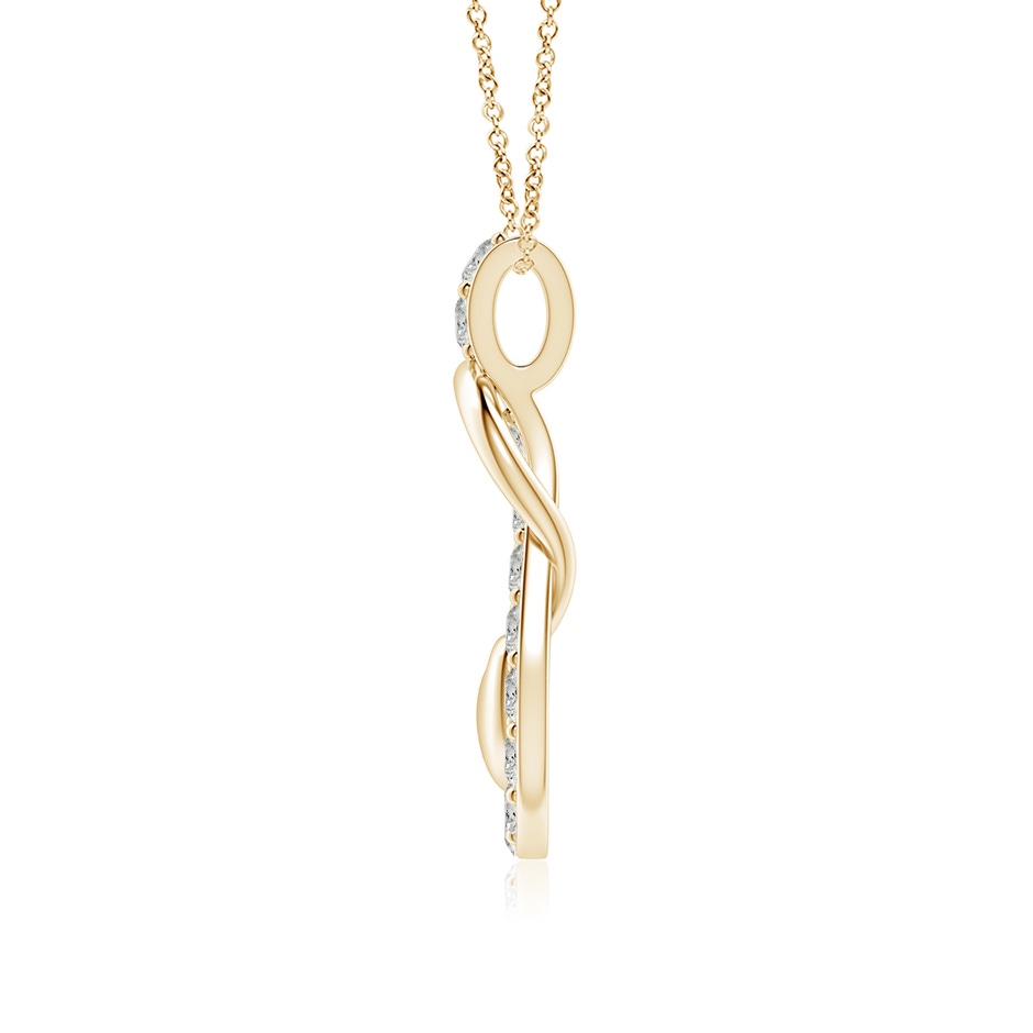 3mm KI3 Diamond Infinity Knot Pendant with Puffed Heart in Yellow Gold side 199