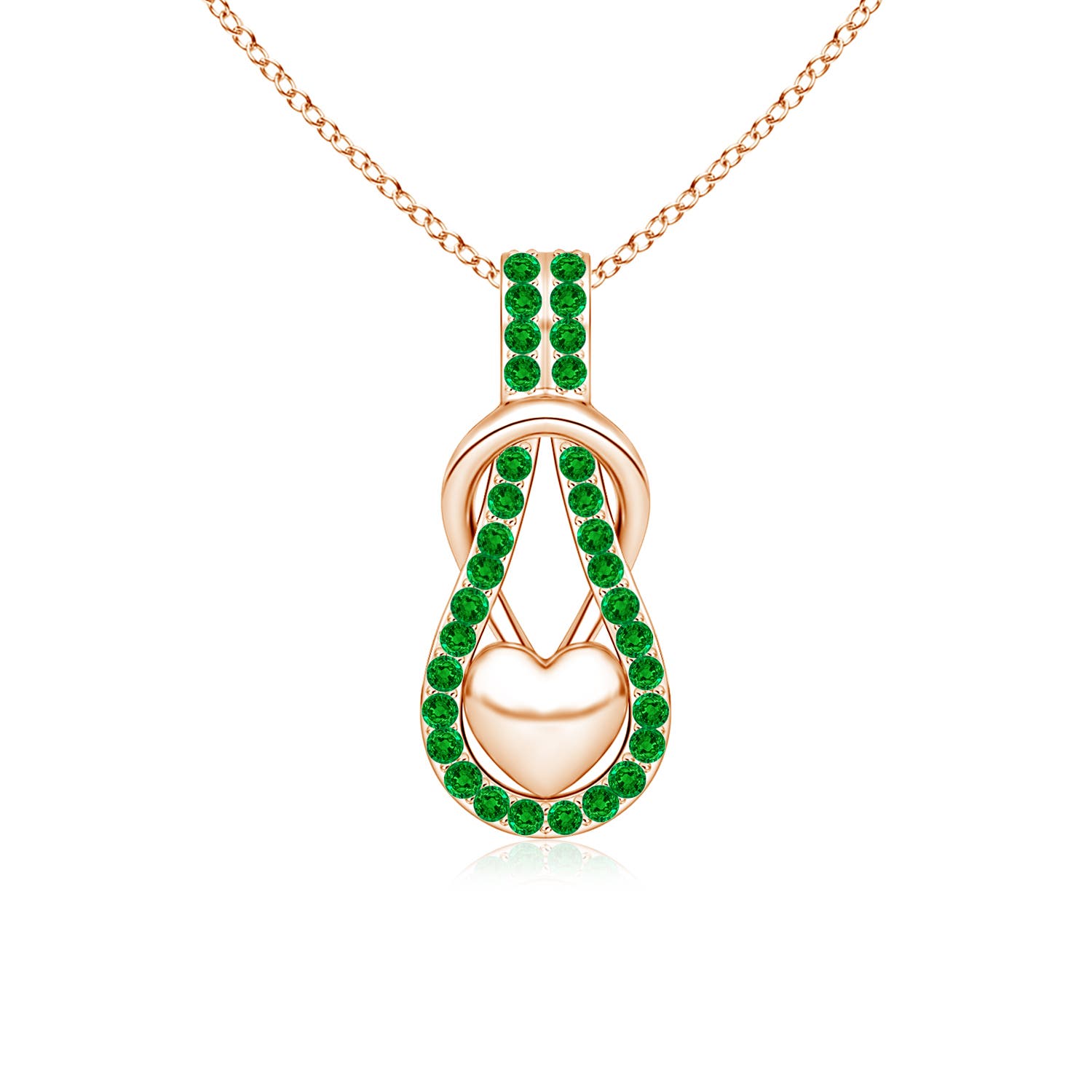 AAAA - Emerald / 0.48 CT / 14 KT Rose Gold