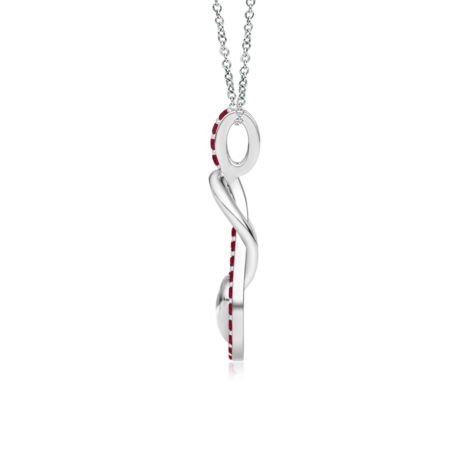 1.3mm A Ruby Infinity Knot Pendant with Puffed Heart in White Gold side 199