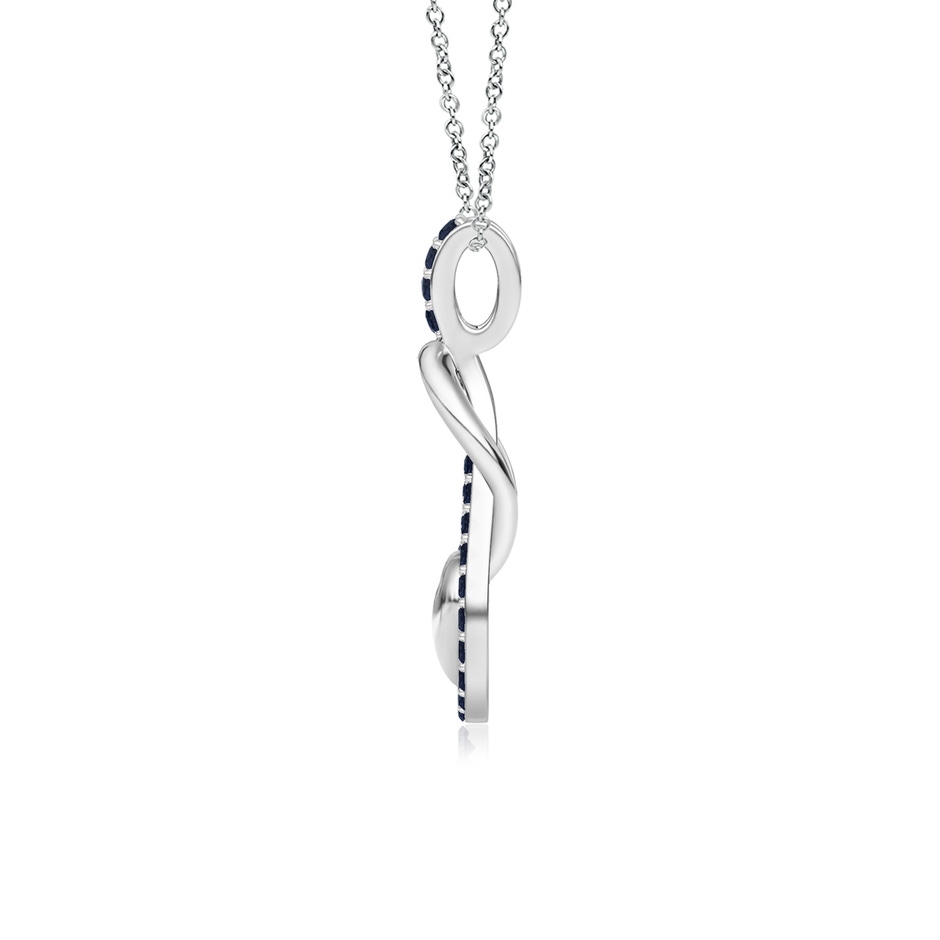 1.3mm A Sapphire Infinity Knot Pendant with Puffed Heart in White Gold side 199