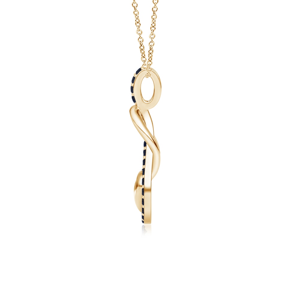 1.3mm A Sapphire Infinity Knot Pendant with Puffed Heart in Yellow Gold side 199