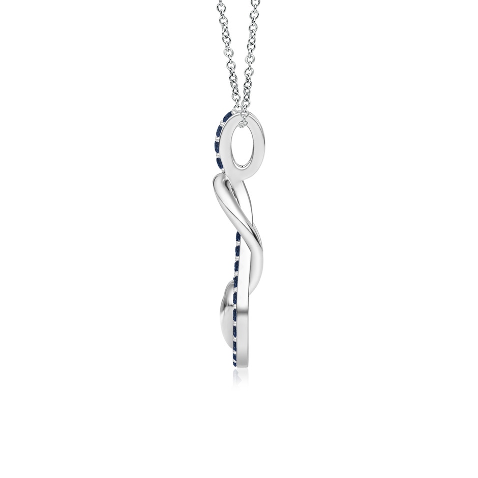 1.3mm AA Sapphire Infinity Knot Pendant with Puffed Heart in P950 Platinum side 199