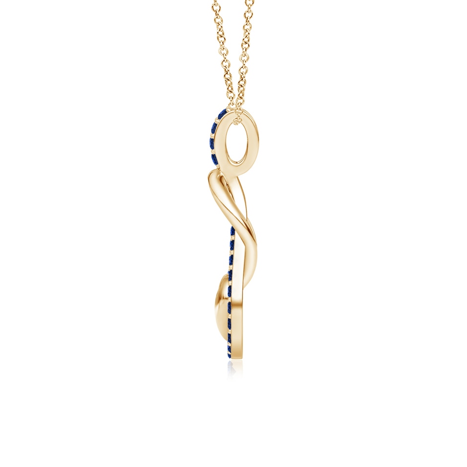 1.3mm AAAA Sapphire Infinity Knot Pendant with Puffed Heart in 18K Yellow Gold side 199