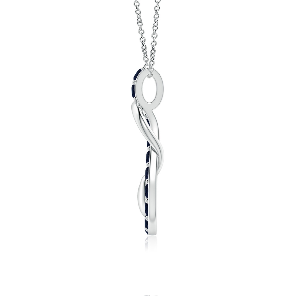 2.5mm A Sapphire Infinity Knot Pendant with Puffed Heart in White Gold side 199