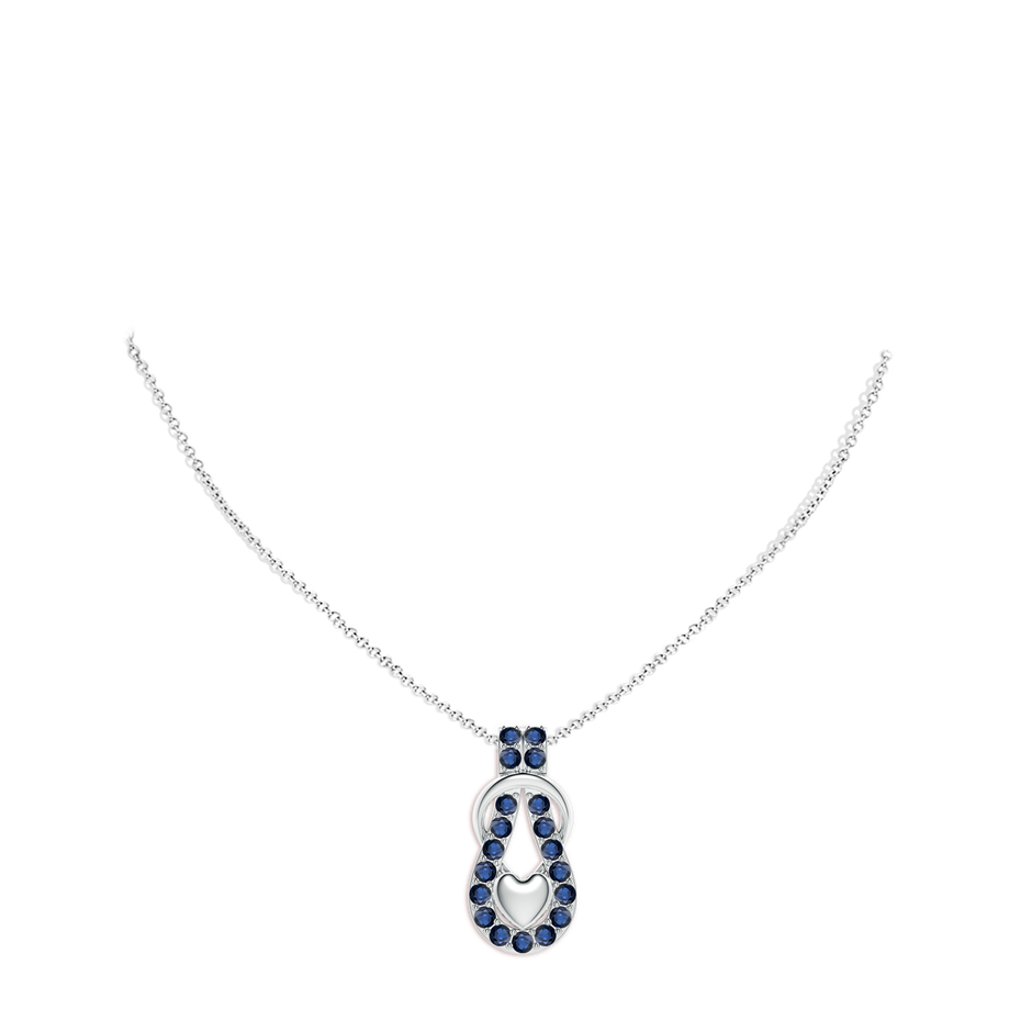 2.5mm AA Sapphire Infinity Knot Pendant with Puffed Heart in P950 Platinum pen