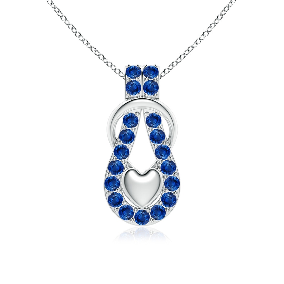 2.5mm AAA Sapphire Infinity Knot Pendant with Puffed Heart in P950 Platinum 