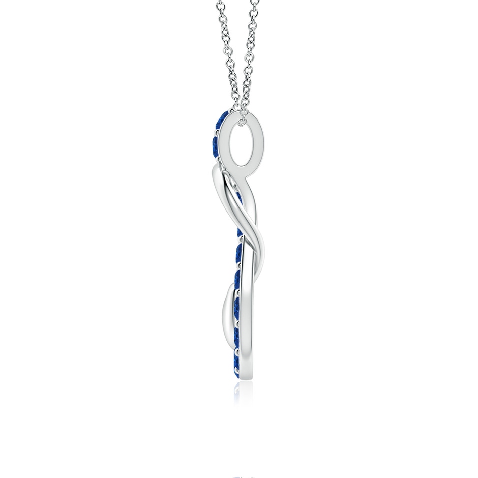 2.5mm AAA Sapphire Infinity Knot Pendant with Puffed Heart in White Gold side 199