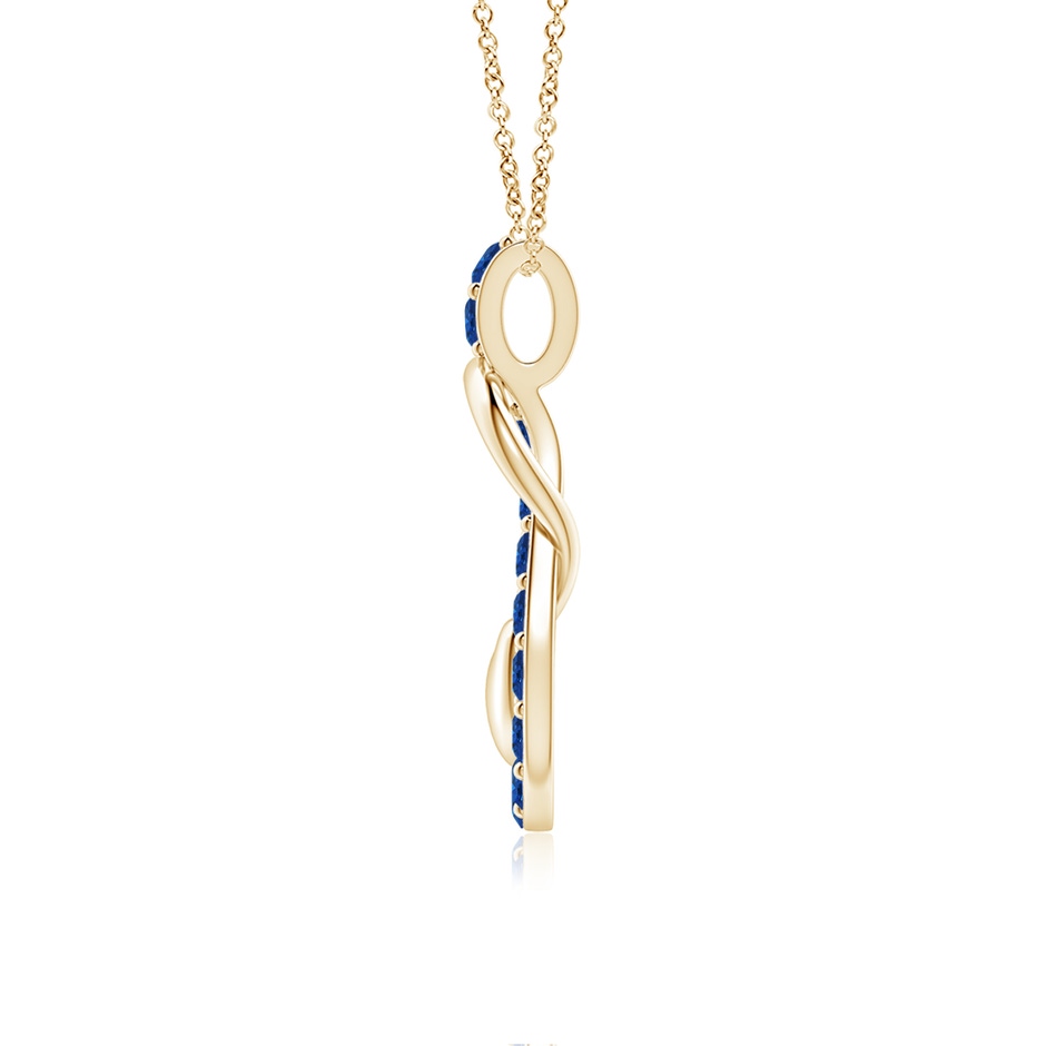 2.5mm AAA Sapphire Infinity Knot Pendant with Puffed Heart in Yellow Gold side 199