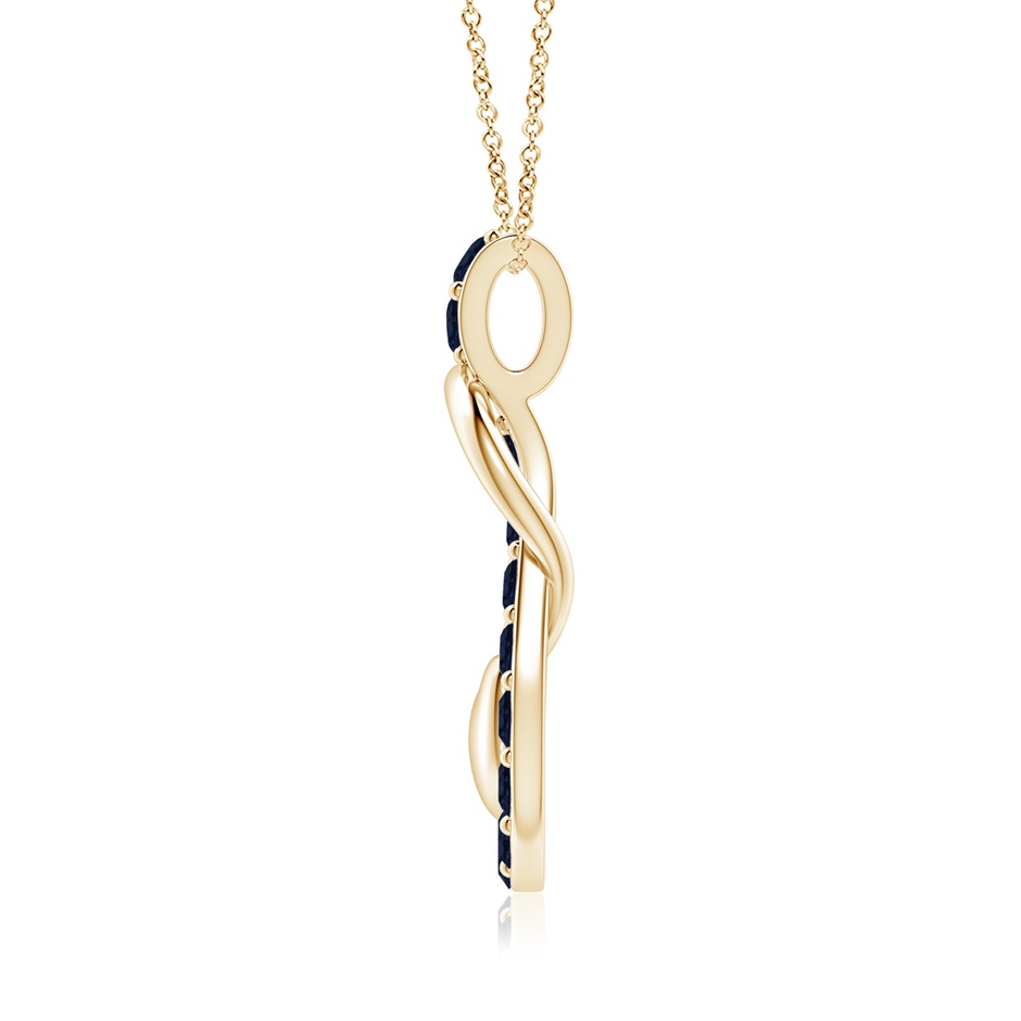 3.5mm A Sapphire Infinity Knot Pendant with Puffed Heart in Yellow Gold side 199