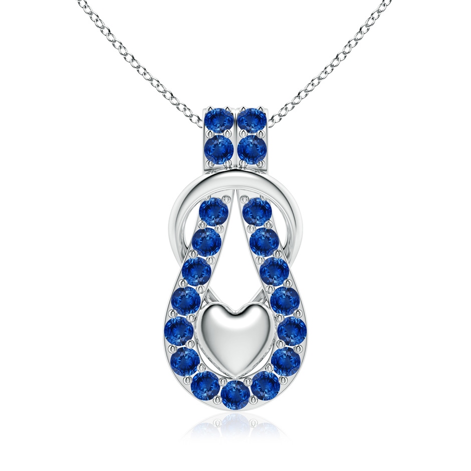 3.5mm AAA Sapphire Infinity Knot Pendant with Puffed Heart in P950 Platinum 