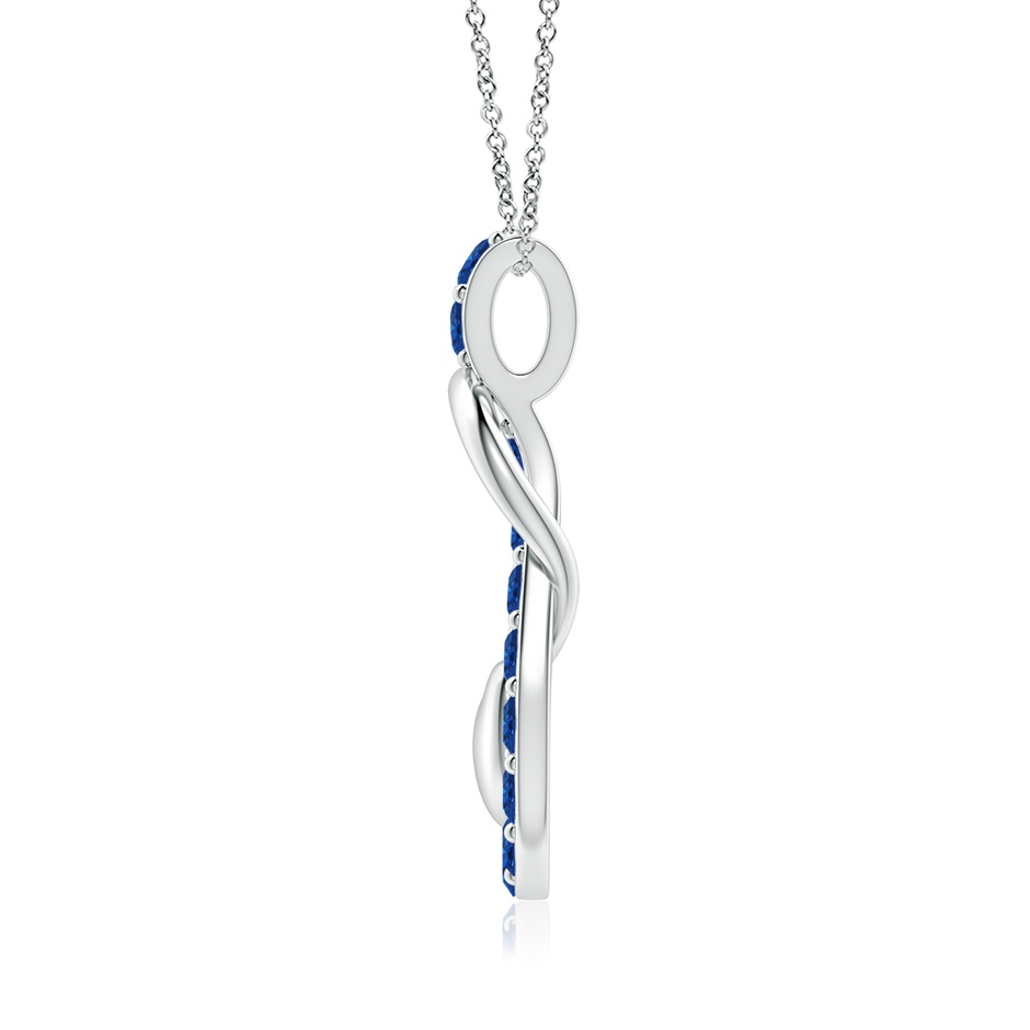 3.5mm AAA Sapphire Infinity Knot Pendant with Puffed Heart in P950 Platinum side 199