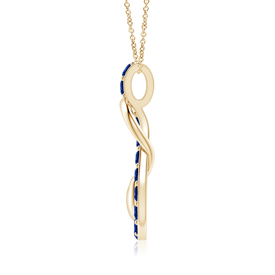 3.5mm AAAA Sapphire Infinity Knot Pendant with Puffed Heart in Yellow Gold side 199