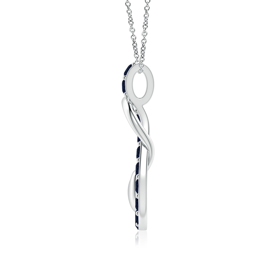 3mm A Sapphire Infinity Knot Pendant with Puffed Heart in White Gold side 199