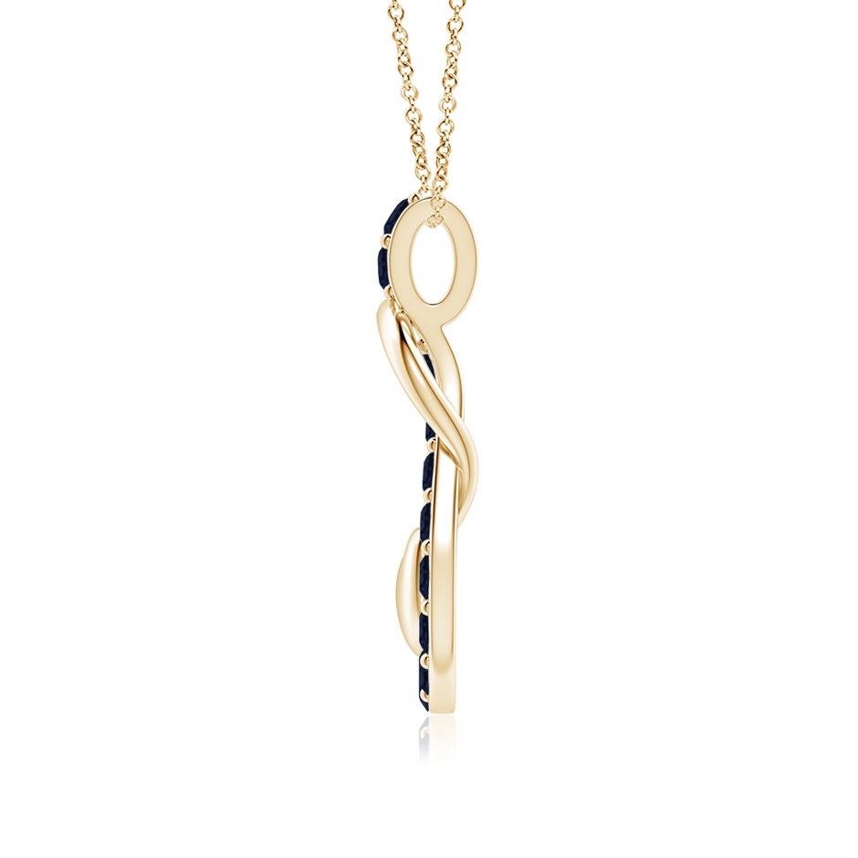 3mm A Sapphire Infinity Knot Pendant with Puffed Heart in Yellow Gold side 199