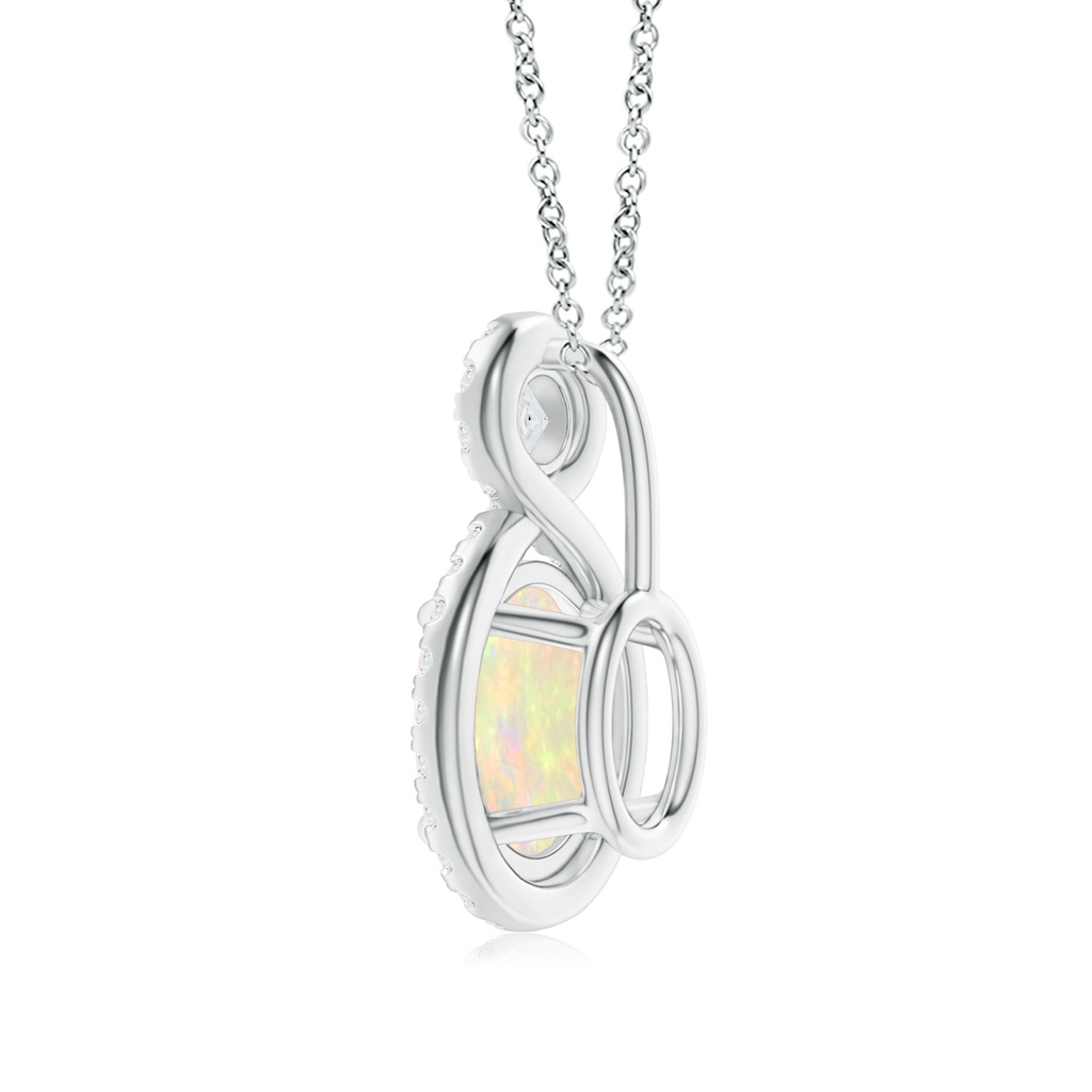 13.97x10.12x3.53mm AAAA GIA Certified Claw-Set Oval Opal Infinity Pendant in White Gold Side 199